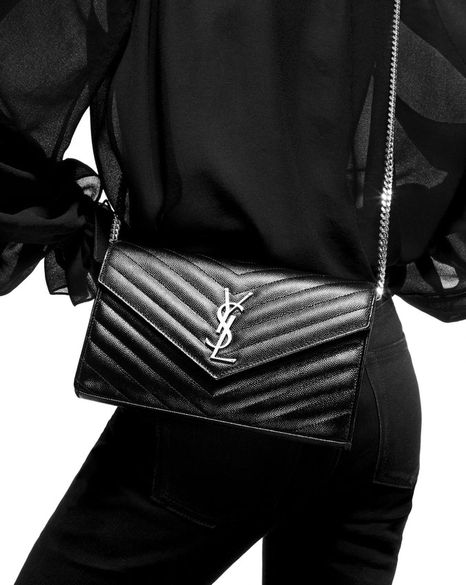 Saint Laurent Small Monogram Matelass? Leather Wallet-On-Chain