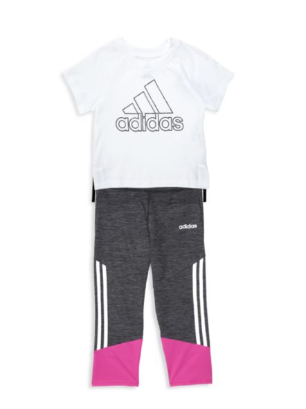 Adidas Girl's Stripe Cropped Tights