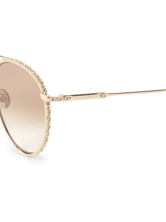 Alexander McQueen 58MM Embellished Aviator Sunglasses