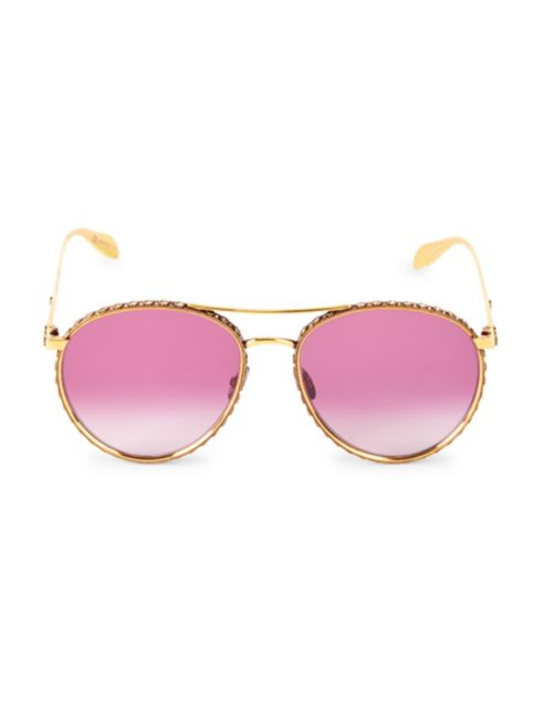 Alexander McQueen 58MM Embellished Aviator Sunglasses