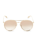 Alexander McQueen 58MM Embellished Aviator Sunglasses