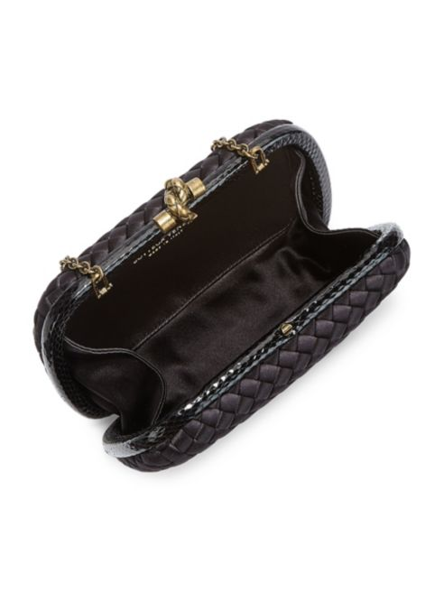 Bottega Veneta Chain Knot Satin Clutch