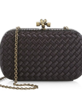 Bottega Veneta Chain Knot Satin Clutch