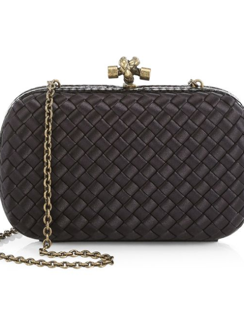 Bottega Veneta Chain Knot Satin Clutch