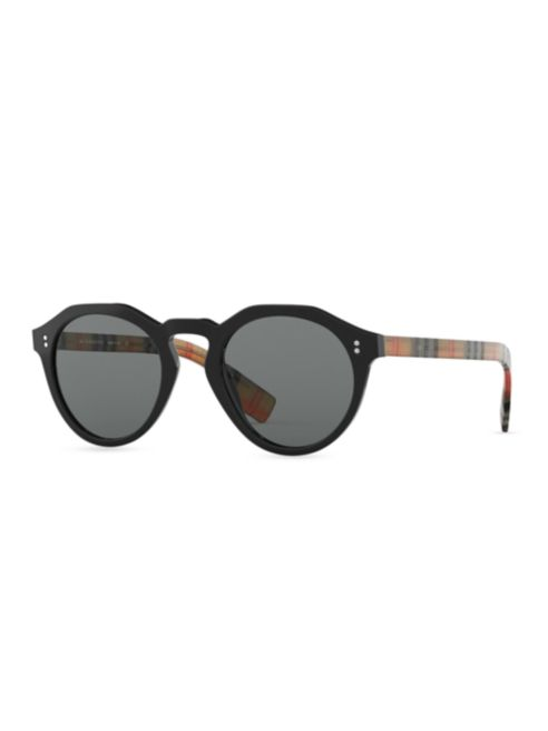 Burberry 48MM Vintage Check Round Sunglasses