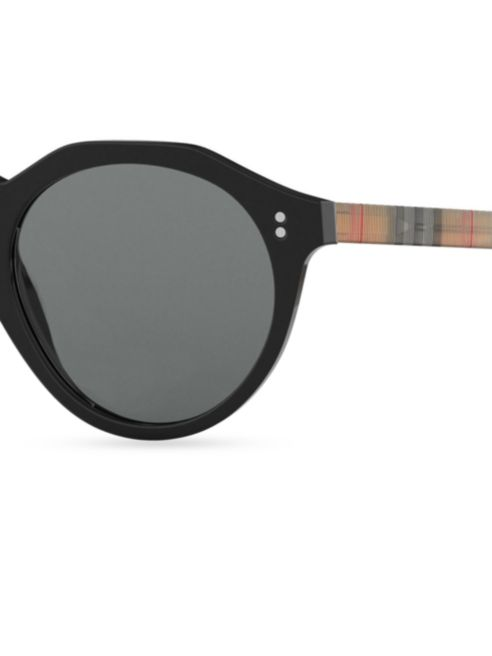 Burberry 48MM Vintage Check Round Sunglasses