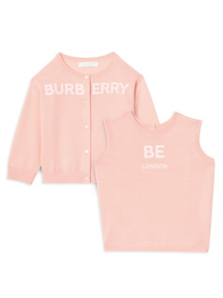 Burberry Baby's & Little Girl's Joselyn Logo Cashmere Twinset