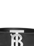 BURBERRY TB Plaque Supple Grainy Leather Belt