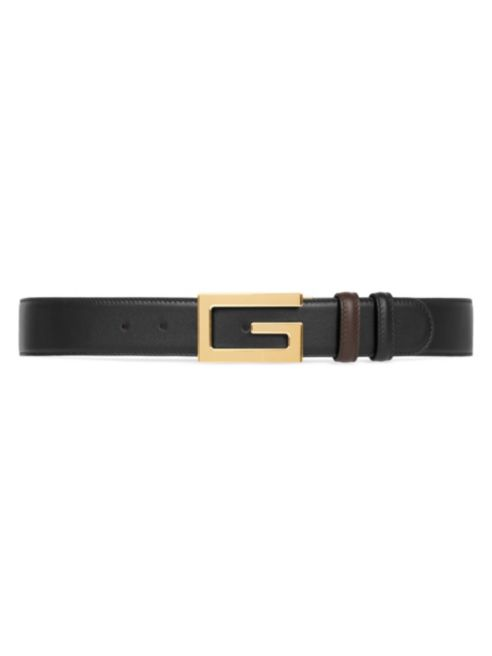 GUCCI Reversible G Buckle Leather Belt