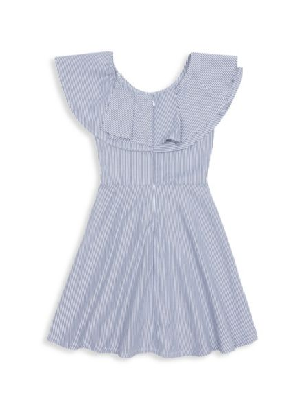 Habitual Girl Girl's Lou Ruffled Striped Dress
