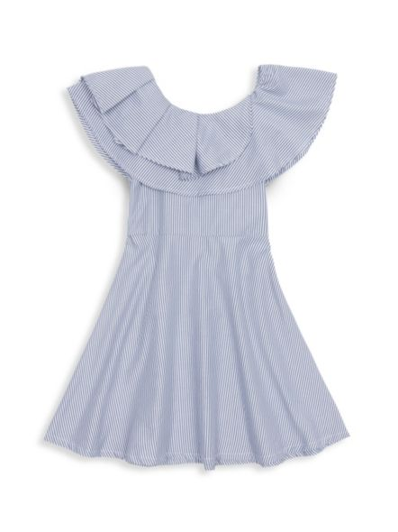 Habitual Girl Girl's Lou Ruffled Striped Dress