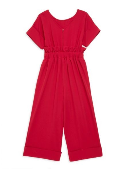 Habitual Girl Girl's Paperbag Waist Crepe Jumpsuit