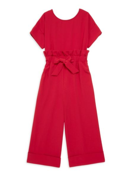 Habitual Girl Girl's Paperbag Waist Crepe Jumpsuit