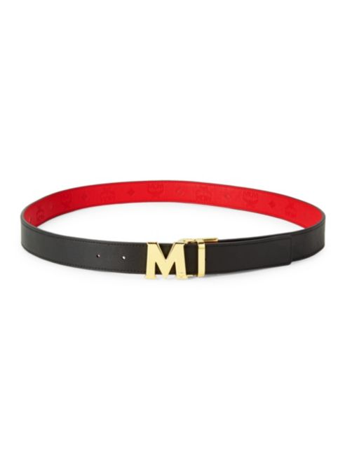 MCM Reversible Visetos Leather Belt