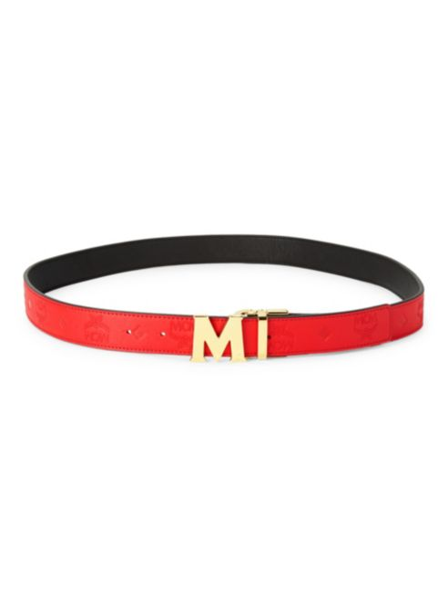 MCM Reversible Visetos Leather Belt