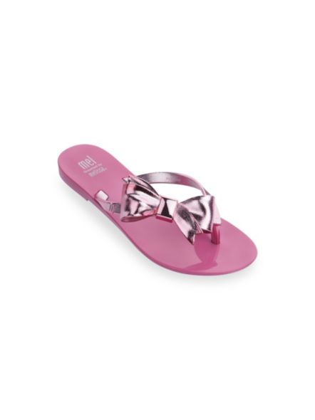 Mini Melissa Girl's Harmonic Metallic Thong Sandals