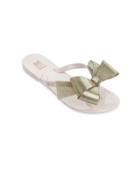 Mini Melissa Girl's Mel Bow Thong Sandals