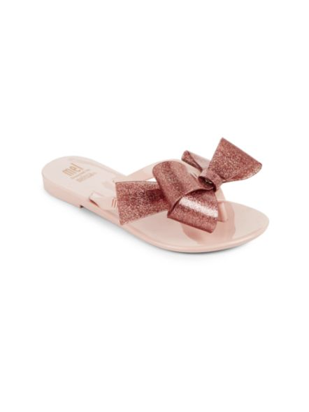 Mini Melissa Girl's Mel Bow Thong Sandals