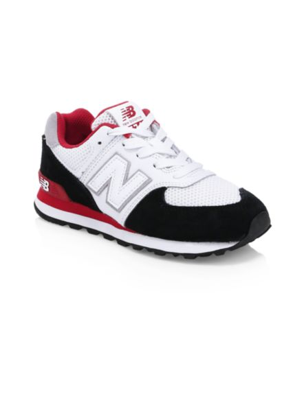 New Balance Boy's 574 Summer Sport Suede Knit Sneakers