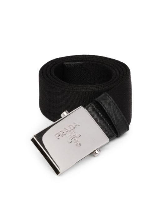 PRADA Nastro Logo-Engraved Nylon Belt