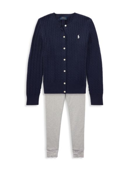 Ralph Lauren Little Girl's & Girls' Cable-Knit Cotton Cardigan