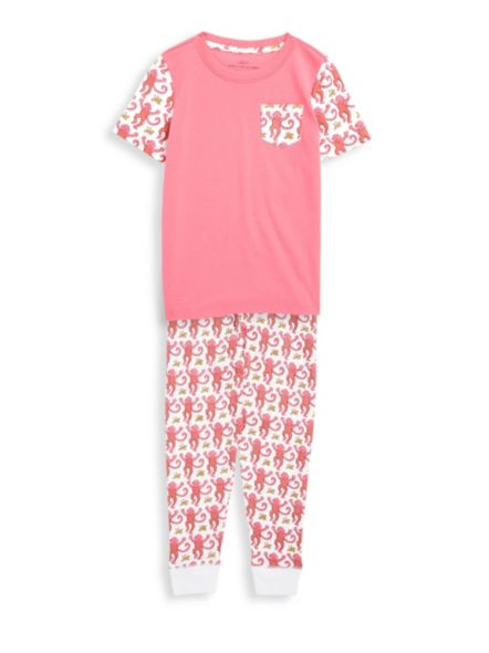 Roller Rabbit Toddler's, Little Girl's & Girl's Two-Piece Monkey Pajama Top & Pants Set