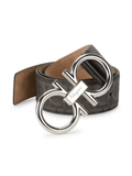 Salvatore Ferragamo Gancini Print Oversize Buckle Belt