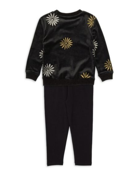 Splendid Girl's Splendid x Margherita Missoni Daisy Foil Print Sweater & Track Pants Set