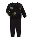 Splendid Girl's Splendid x Margherita Missoni Daisy Foil Print Sweater & Track Pants Set