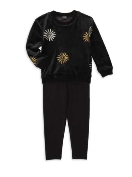 Splendid Girl's Splendid x Margherita Missoni Daisy Foil Print Sweater & Track Pants Set