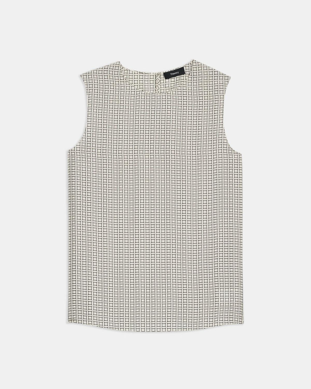 Theory Shell Top In Diamond Print Silk