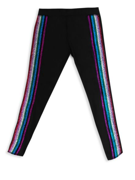Terez Little Girl's & Girl's Rainbow Stripe Leggings