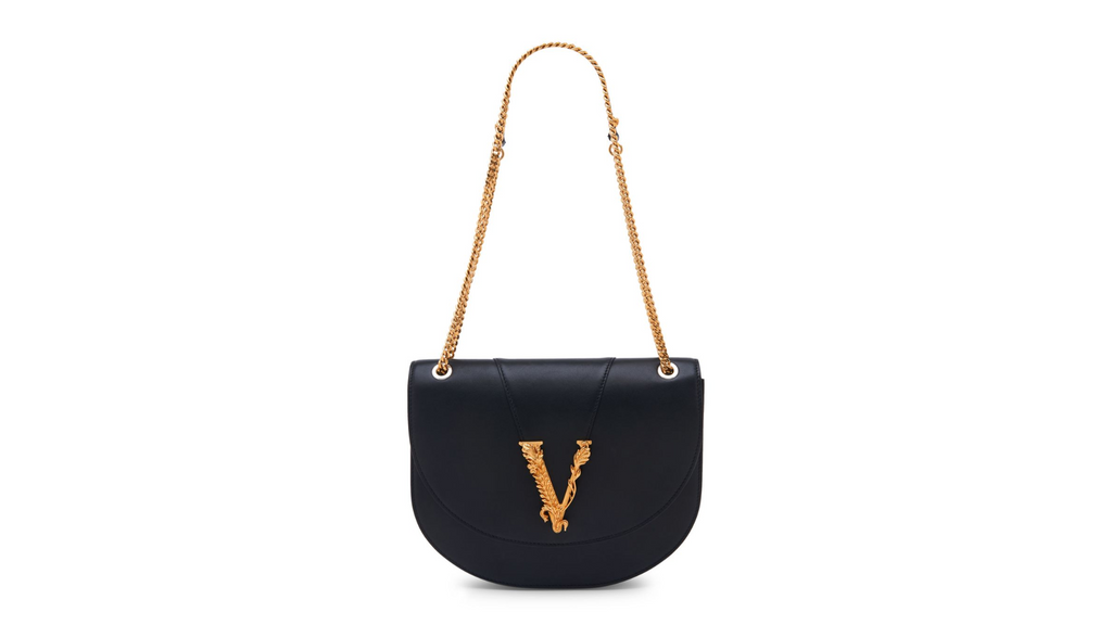 Versace Medium Virtus Leather Crossbody Bag