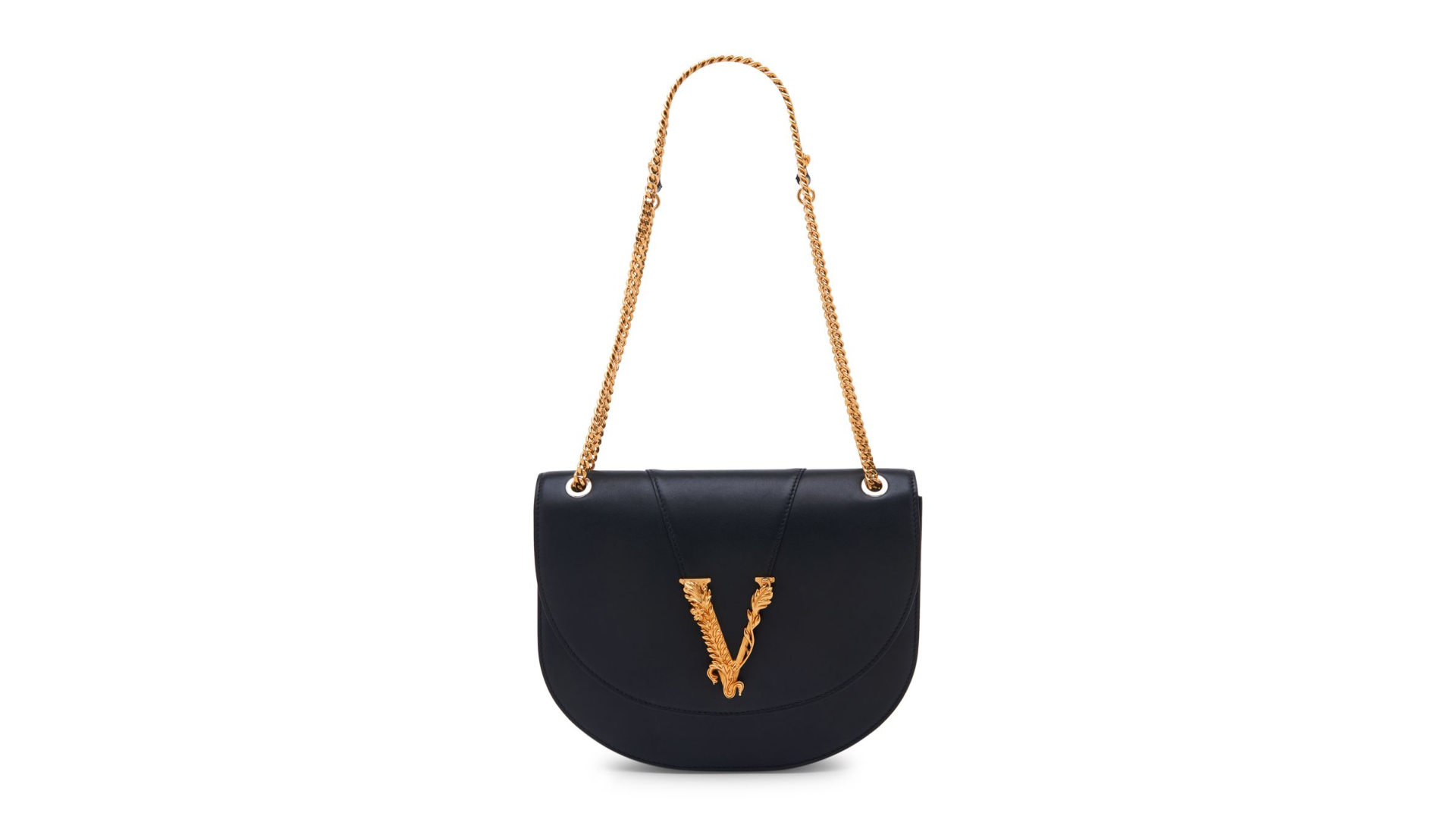 Versace Medium Virtus Leather Crossbody Bag