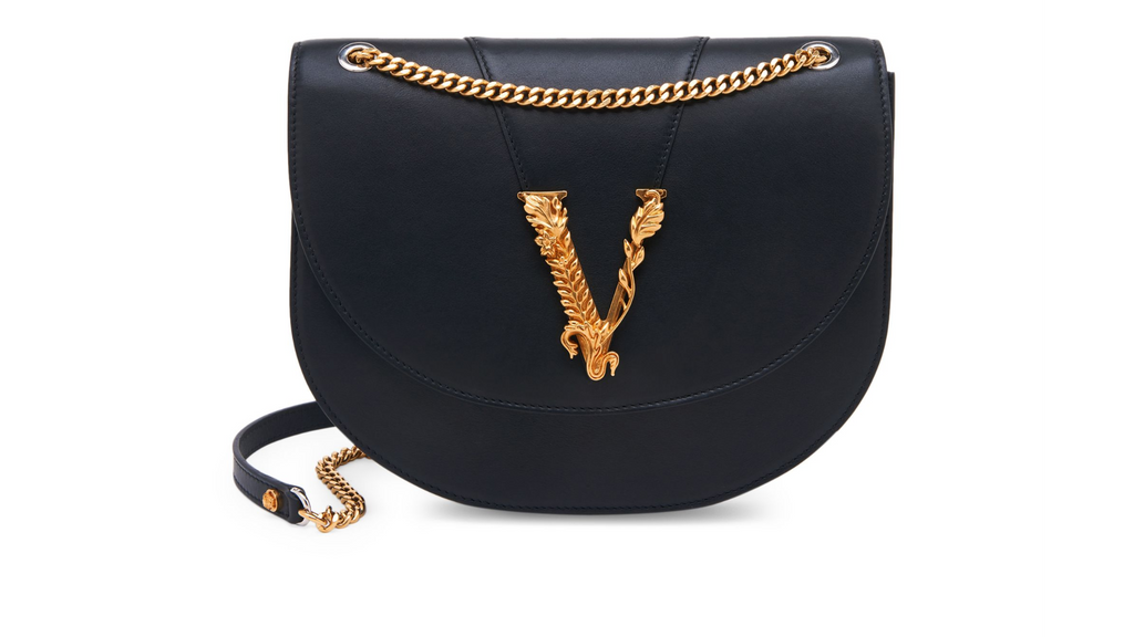 Versace Medium Virtus Leather Crossbody Bag