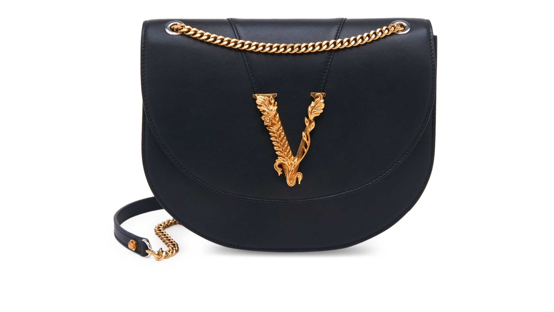 Versace Medium Virtus Leather Crossbody Bag