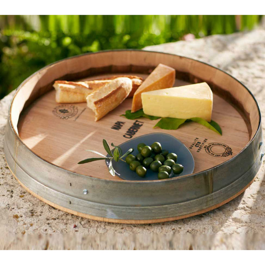 VivaTerra Banded Wine Barrel Lazy Susan