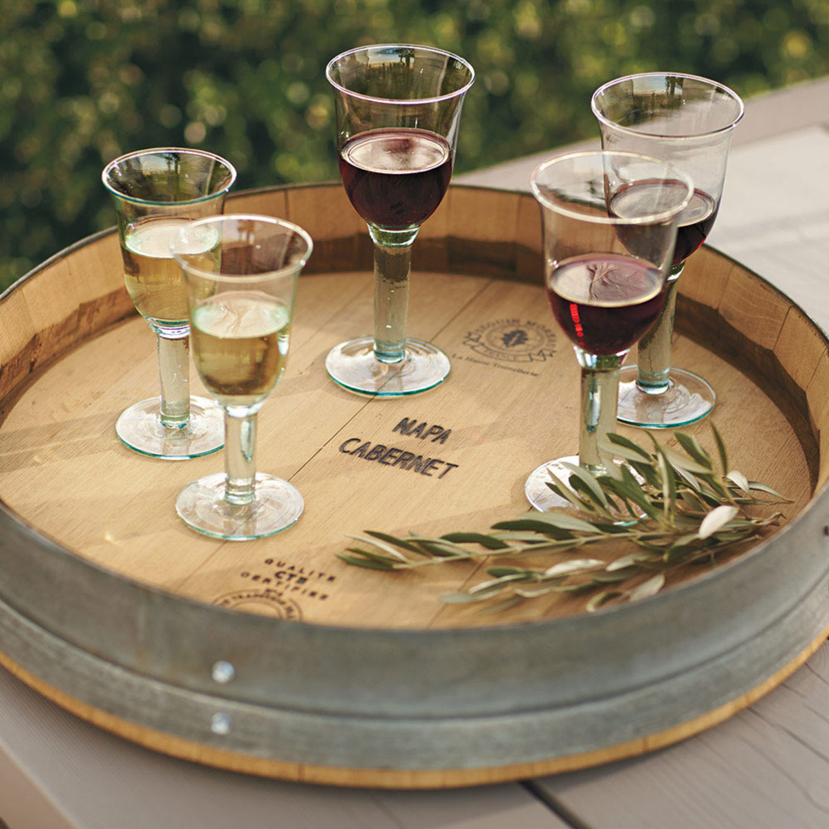 VivaTerra Banded Wine Barrel Lazy Susan
