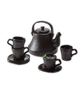 VivaTerra Black Hammered Ceramic Tea Kettle Set