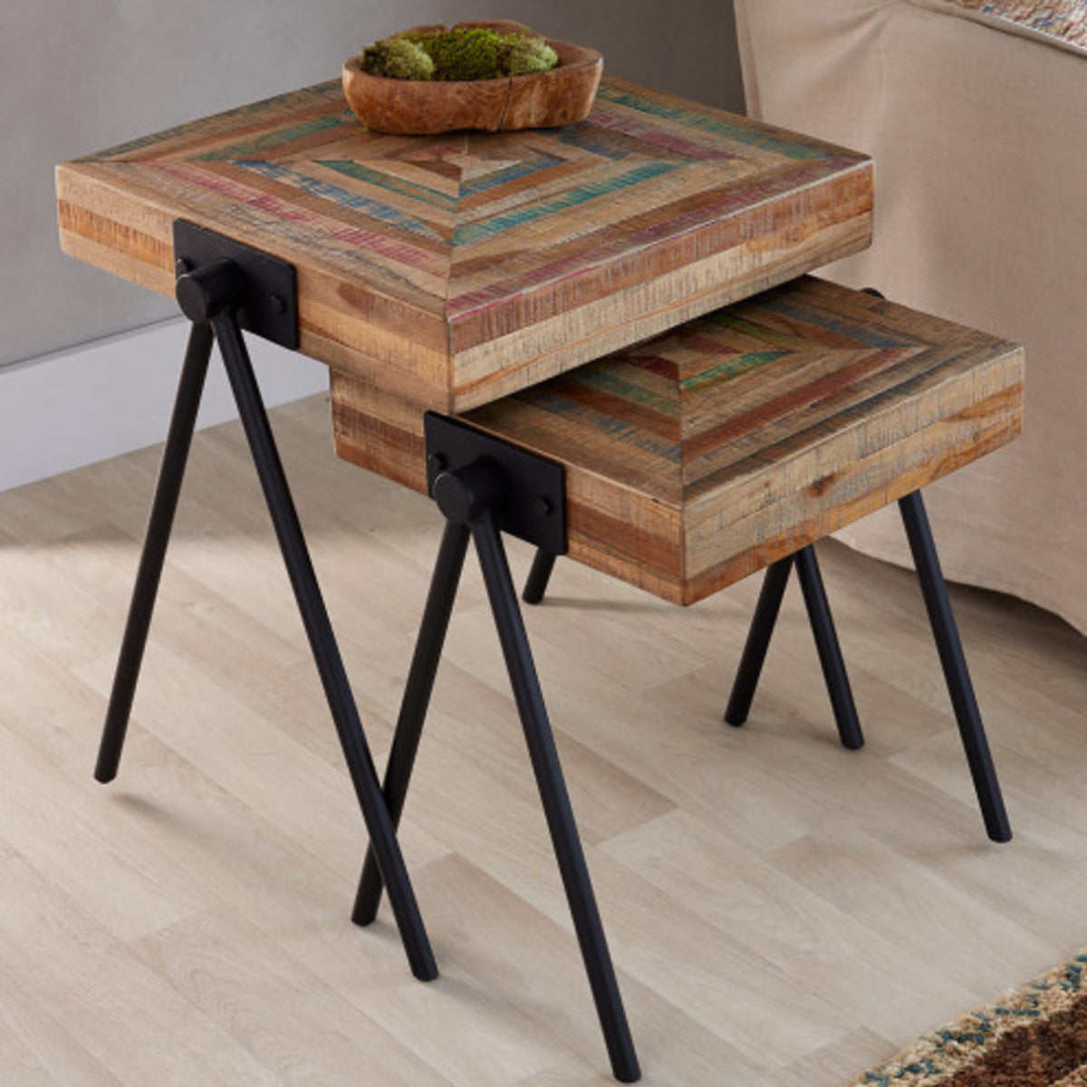 VivaTerra Colorful Wooden Nesting Tables