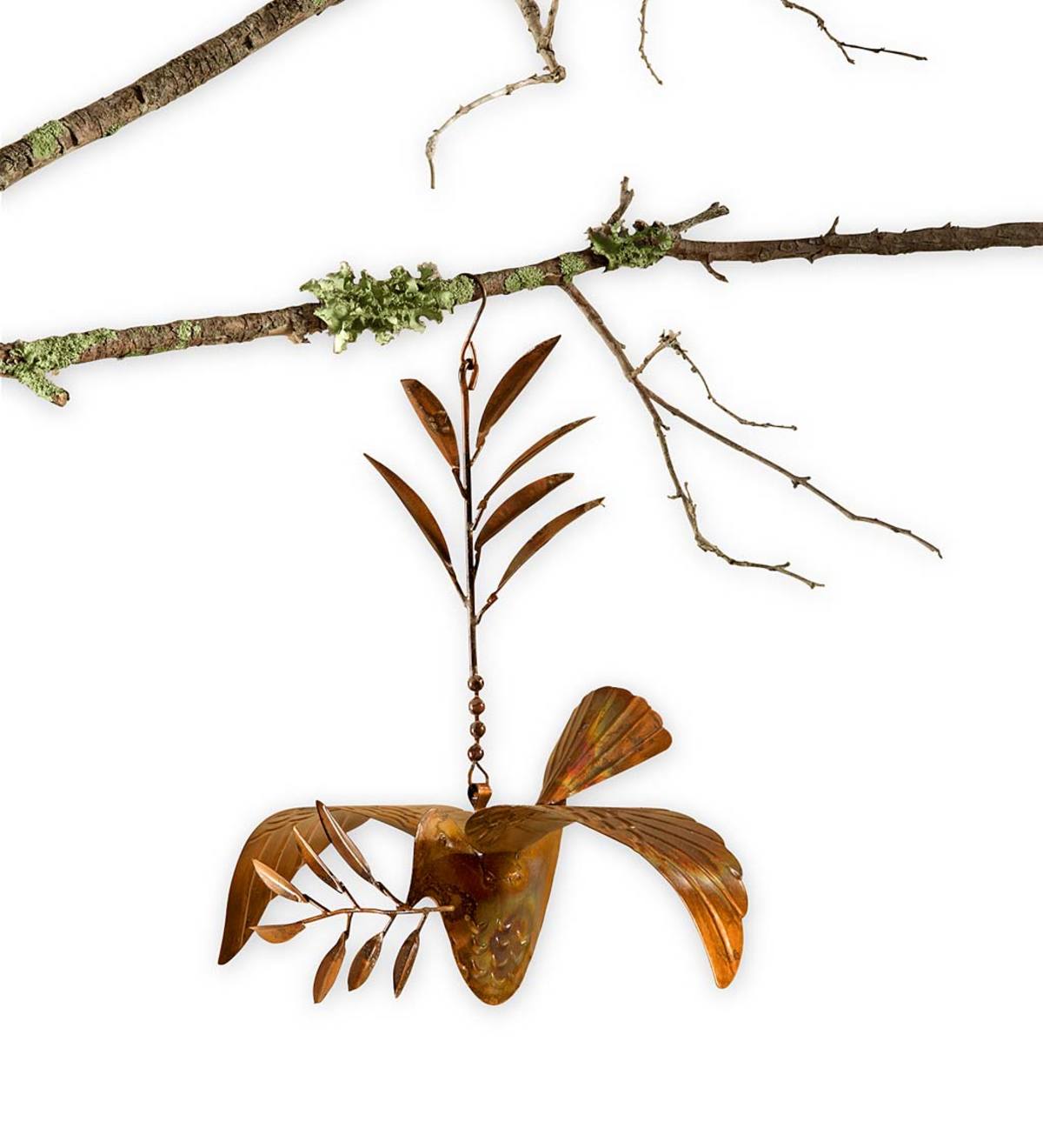 VivaTerra Copper Hanging Dove Ornament