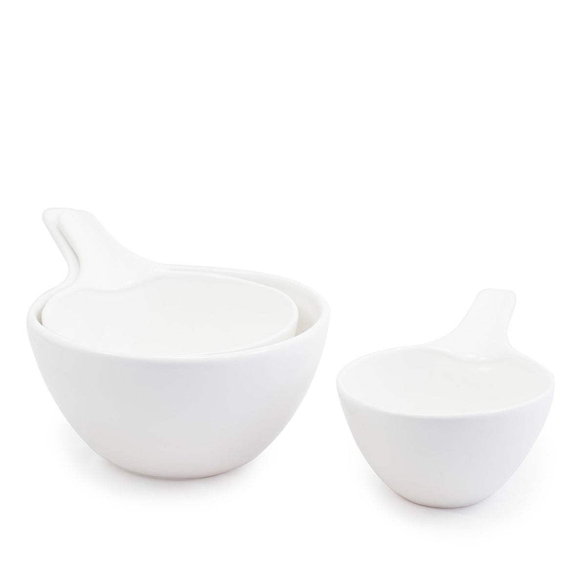 VivaTerra Earthenware Mixing Bowls With Handle, Set Of 3