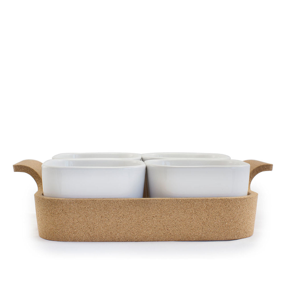 VivaTerra Ensemble Set Of 4 Ramekins With Cork Tray