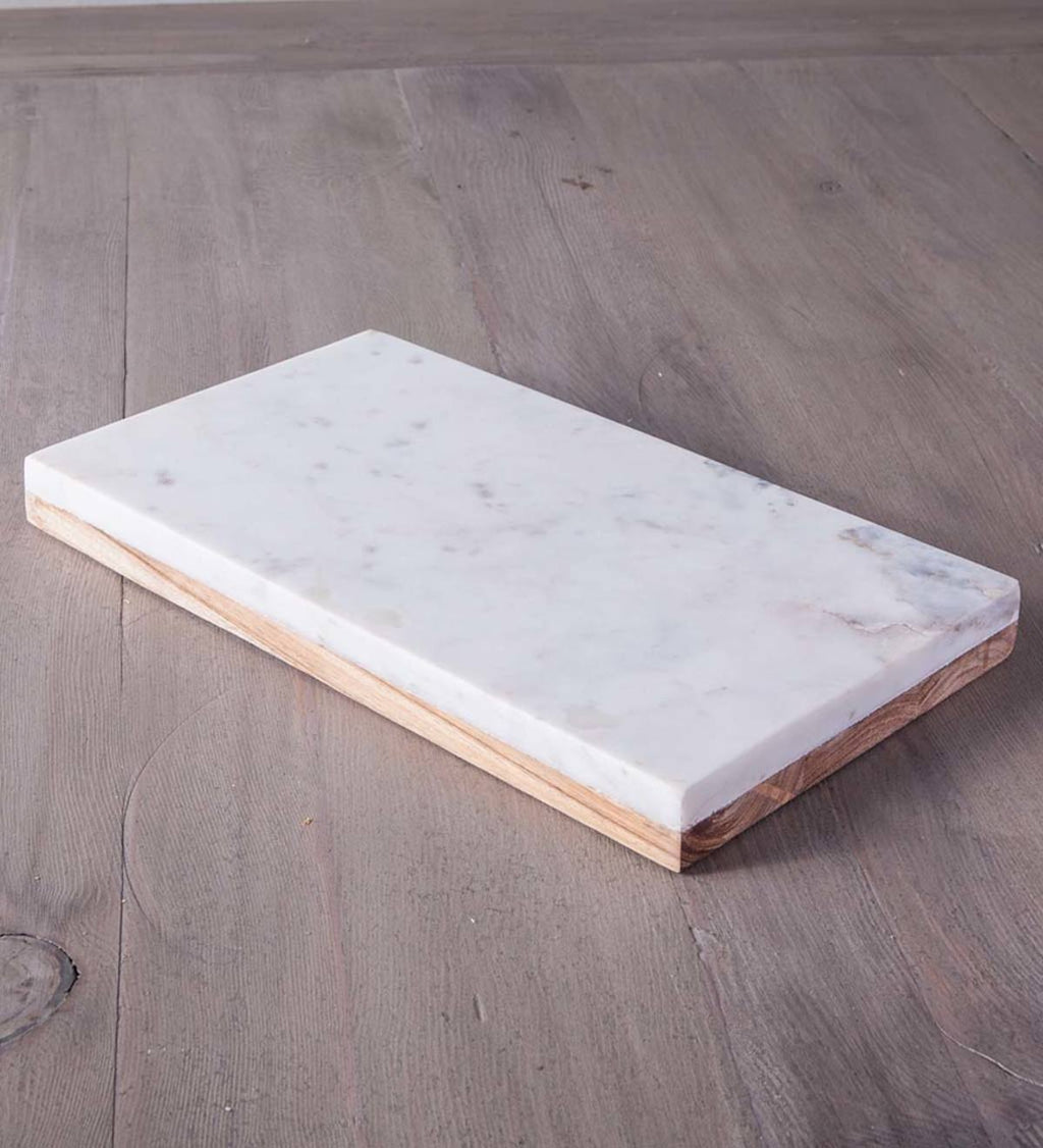 VivaTerra Marble & Acacia Reversible Prepping and Serving Board