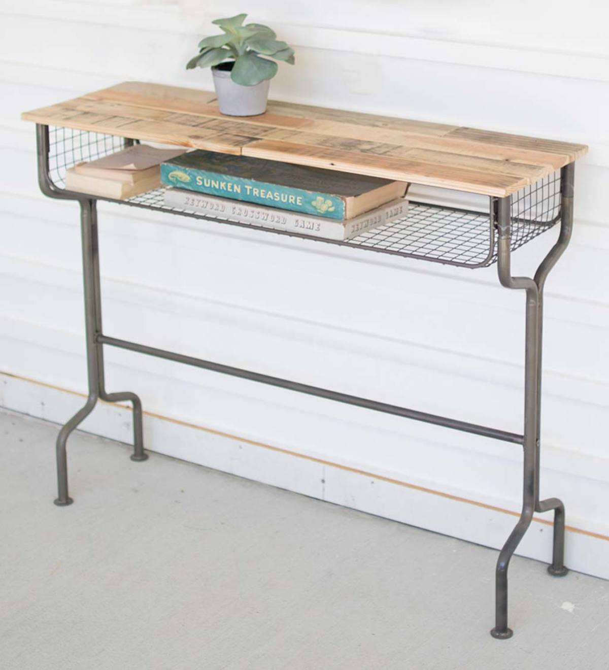VivaTerra Metal School Desk Console