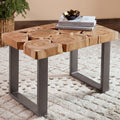 VivaTerra Recycled Indian Teak Wood Slice Side Table