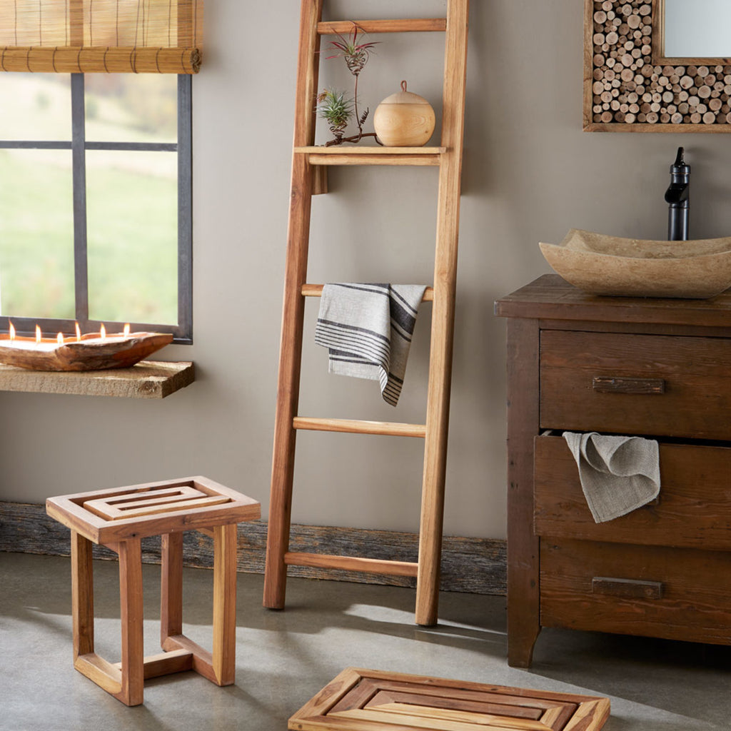 VivaTerra Scrap Teak Stool