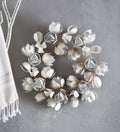 VivaTerra White Metal Magnolia Wreath