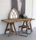VivaTerra Wooden Console Table With Saw Horse Base