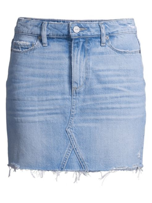 Paige Jeans Alethea Mid-Rise Distressed Jean Skirt